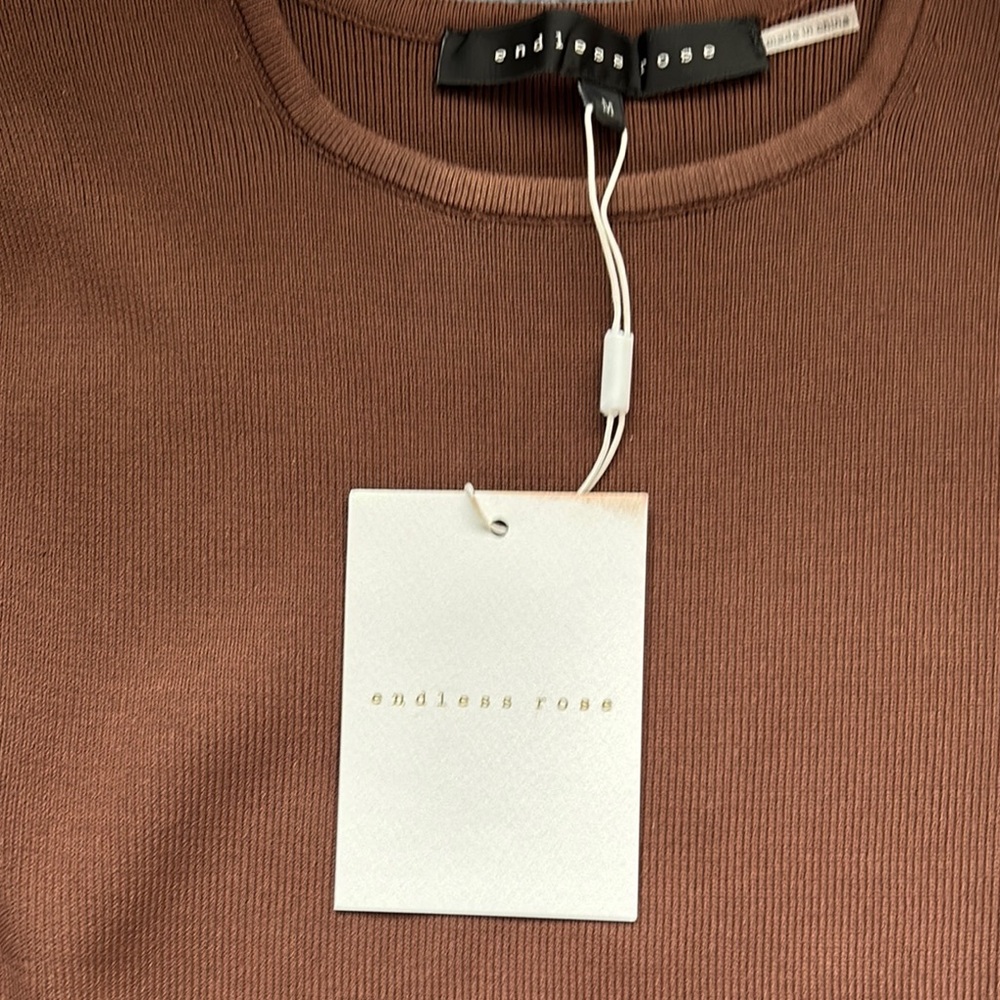 Endless Rose Brown Ribbed Top